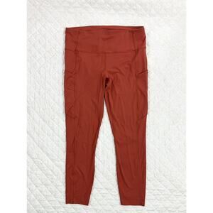 Lululemon Dark Orange Leggings With Side Pockets